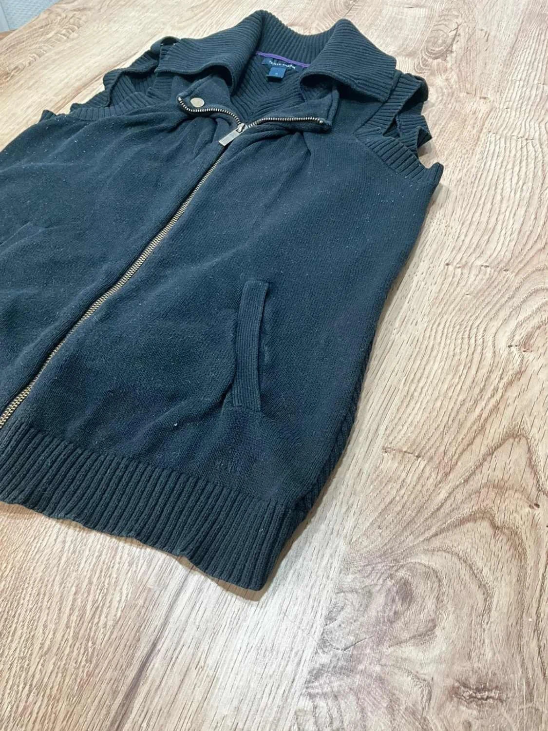 Gilet zippé Tommy hilfiger homme M 100% coton  bleu marine – photo 4